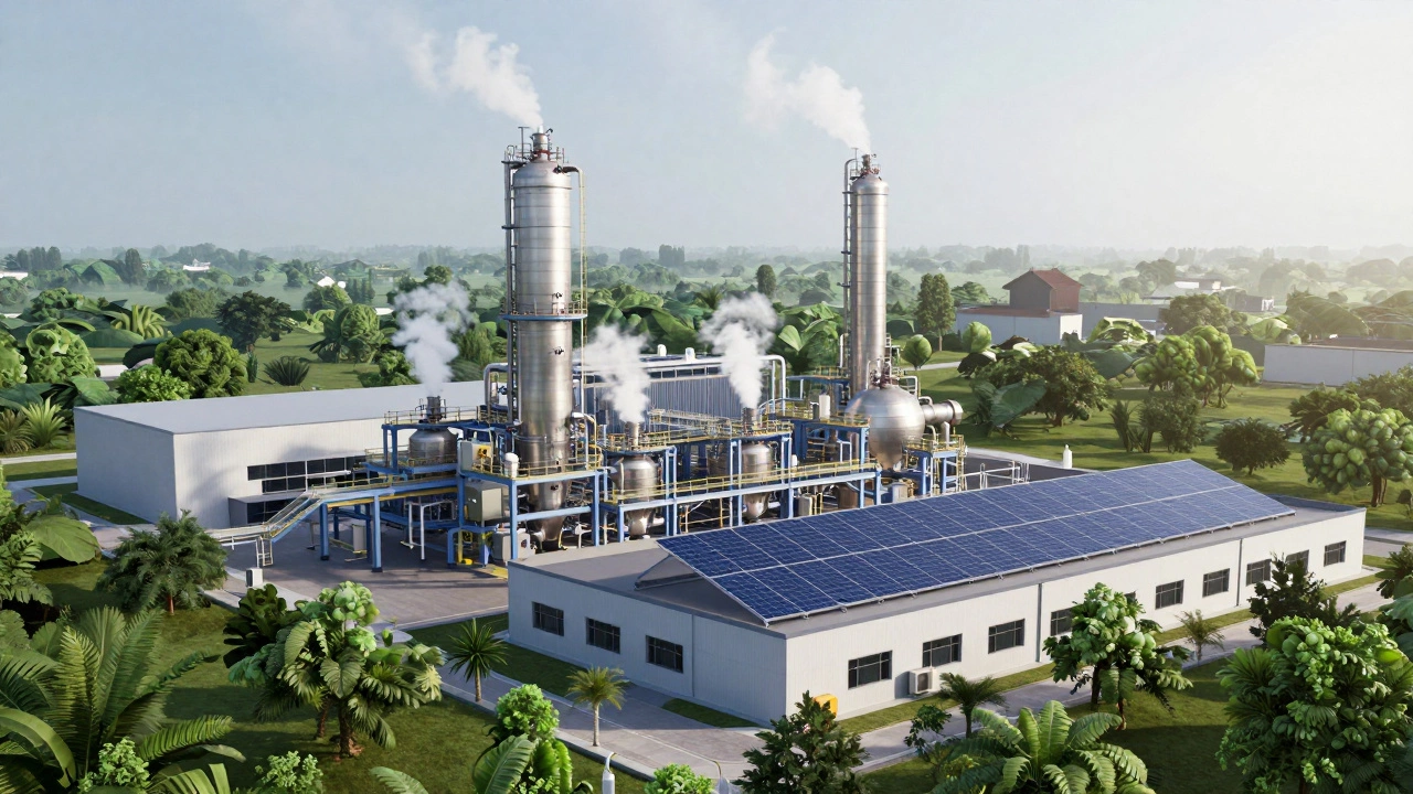 Sustainable PA facility with clean emissions and solar panels